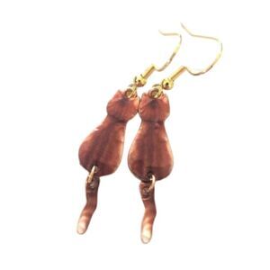 Orange Tabby Cat Earrings  